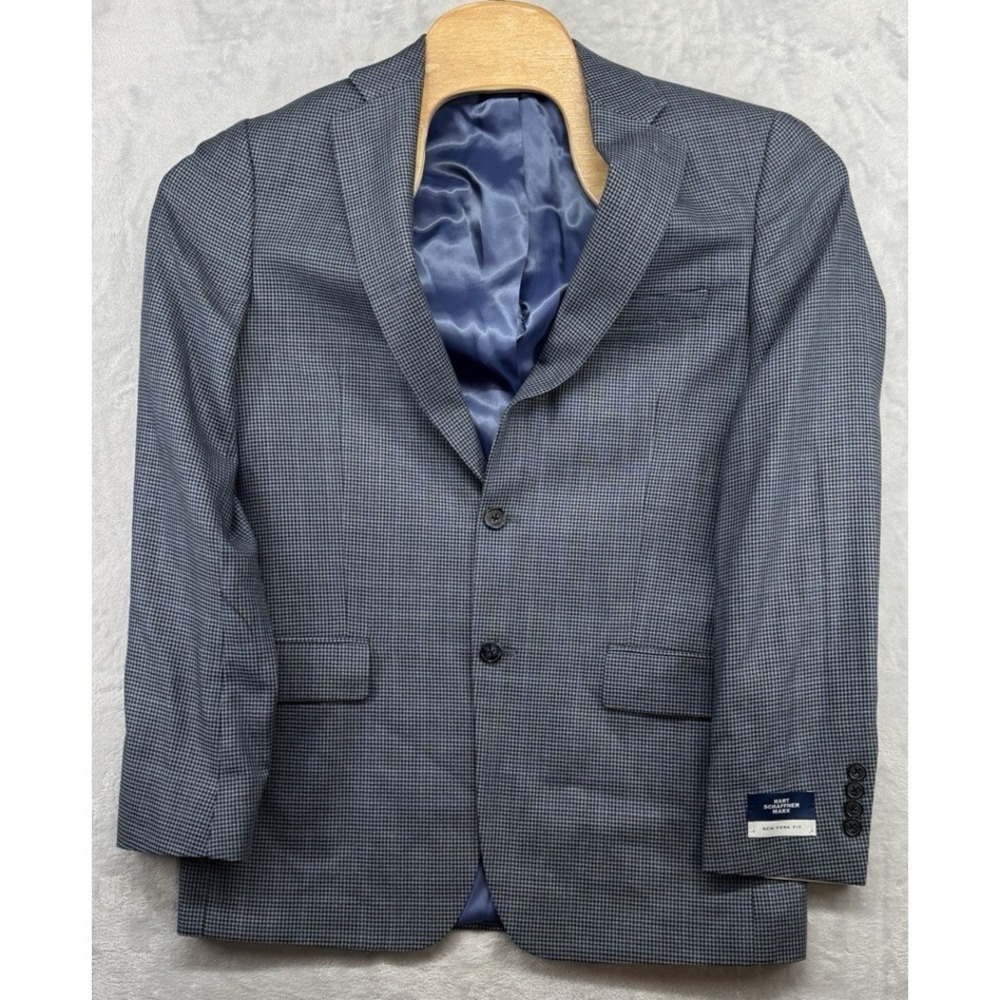 Hart Schaffner Marx Modern New York Fit Wool Silk Blue Men's 40 L Long NWT $595